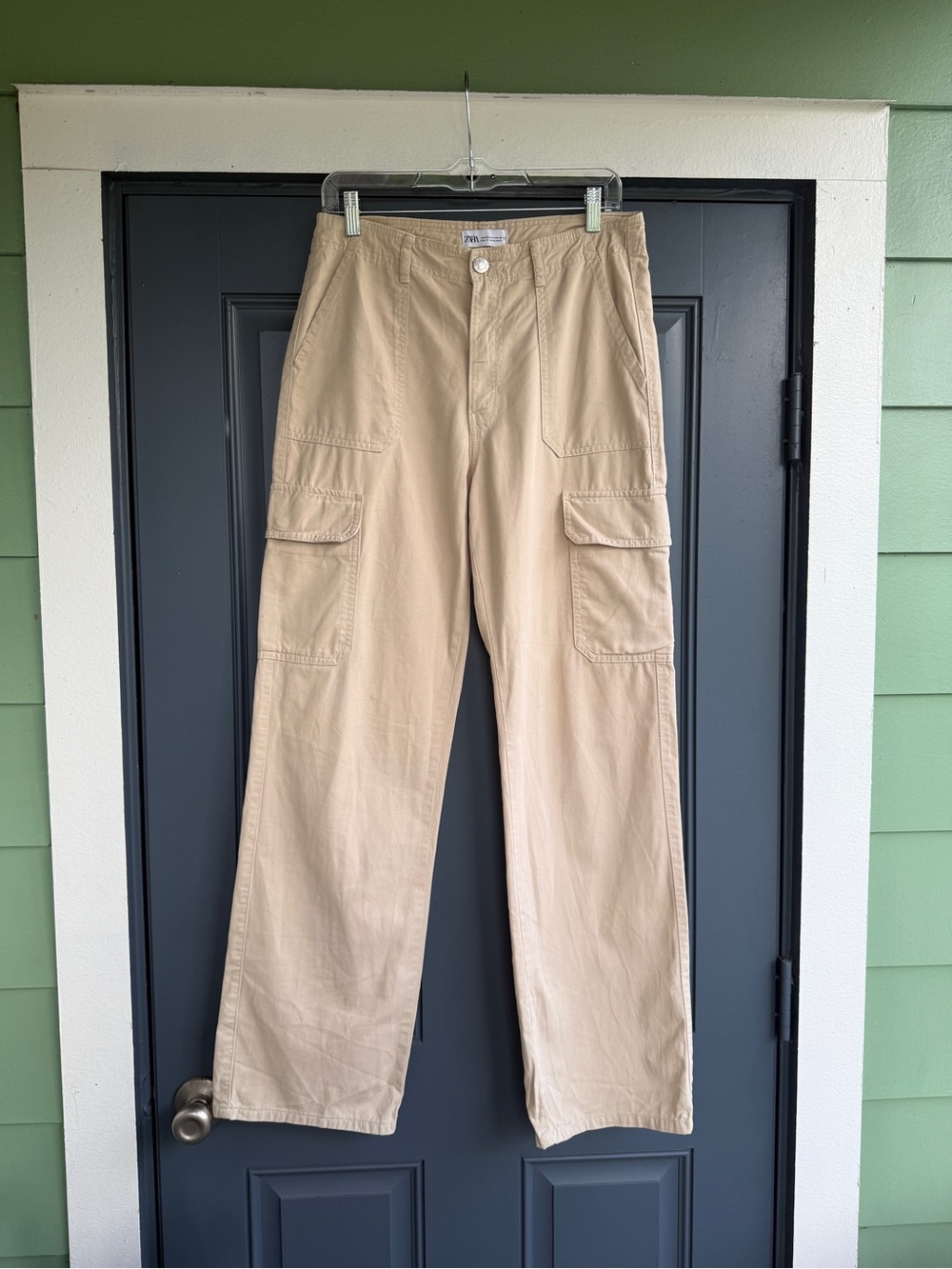 Women’s Zara Khaki Cargo Pants - Classic Straight Fit